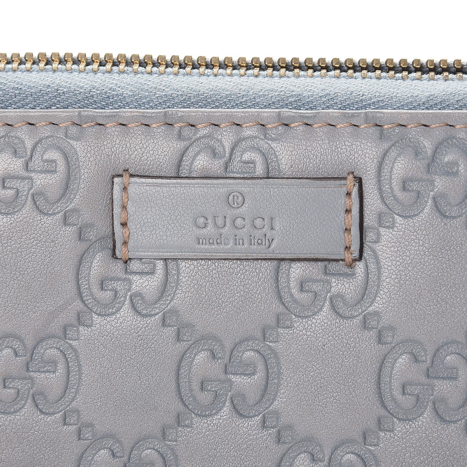 Gucci Guccissima Joy Zip Around Organizer Wallet Light Blue 6 of 13