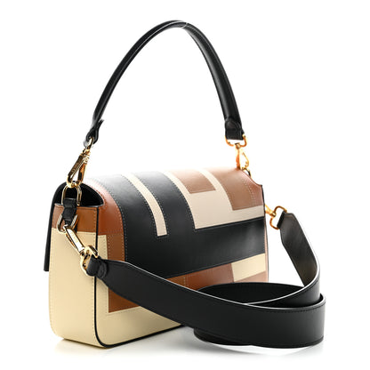 Fendi Vitello Grace Intarsio Geometric Brandy Black Multicolor 3 of 9