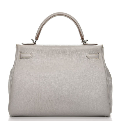 Hermes Taurillon Clemence Kelly Retourne 32 Gris Perle 28 of 33