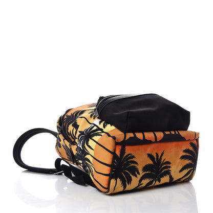 Saint Laurent Nylon Palm Tree Sunset Print Hunting Backpack Red Yellow Black 4 of 14