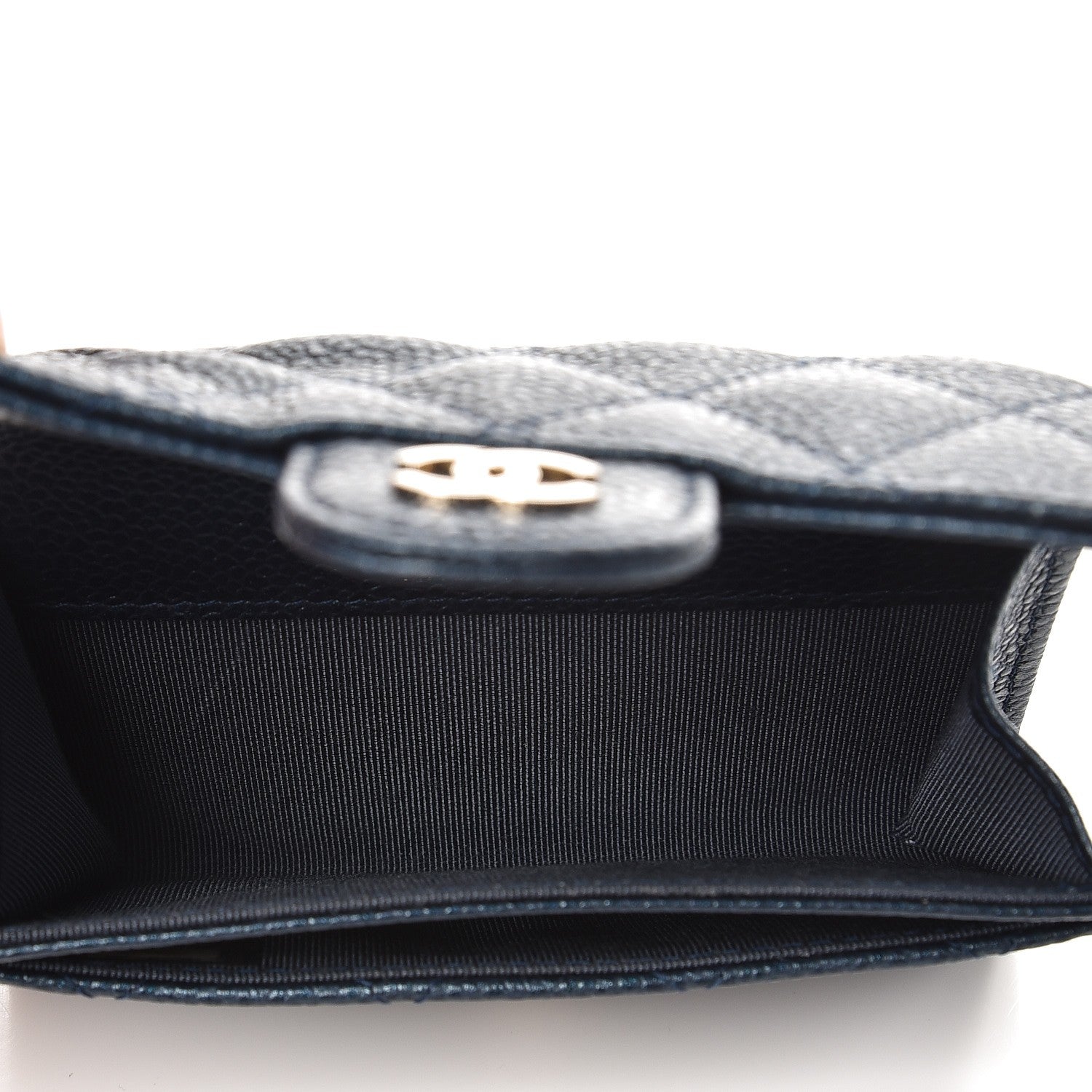 Chanel Caviar Quilted Card Holder Wallet Blue 5 of 9