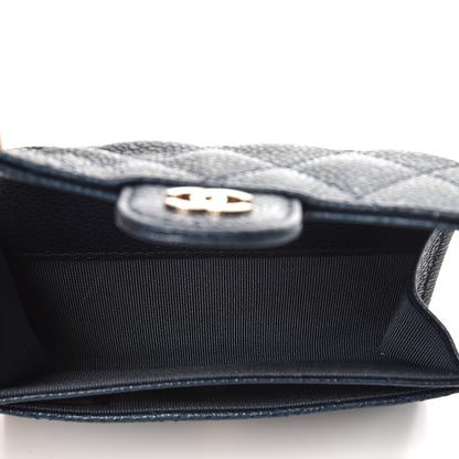 Chanel Caviar Quilted Card Holder Wallet Blue 5 of 9
