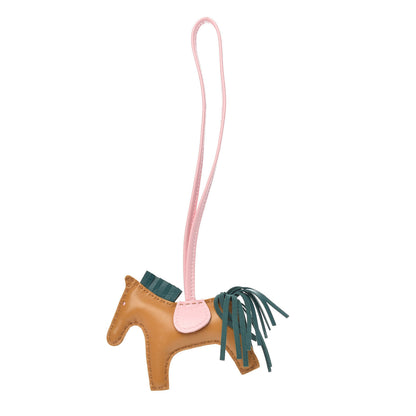 Hermes Milo Lambskin Grigri Rodeo Horse Bag Charm PM Sesame Malachite Rose Sakura 1 of 3