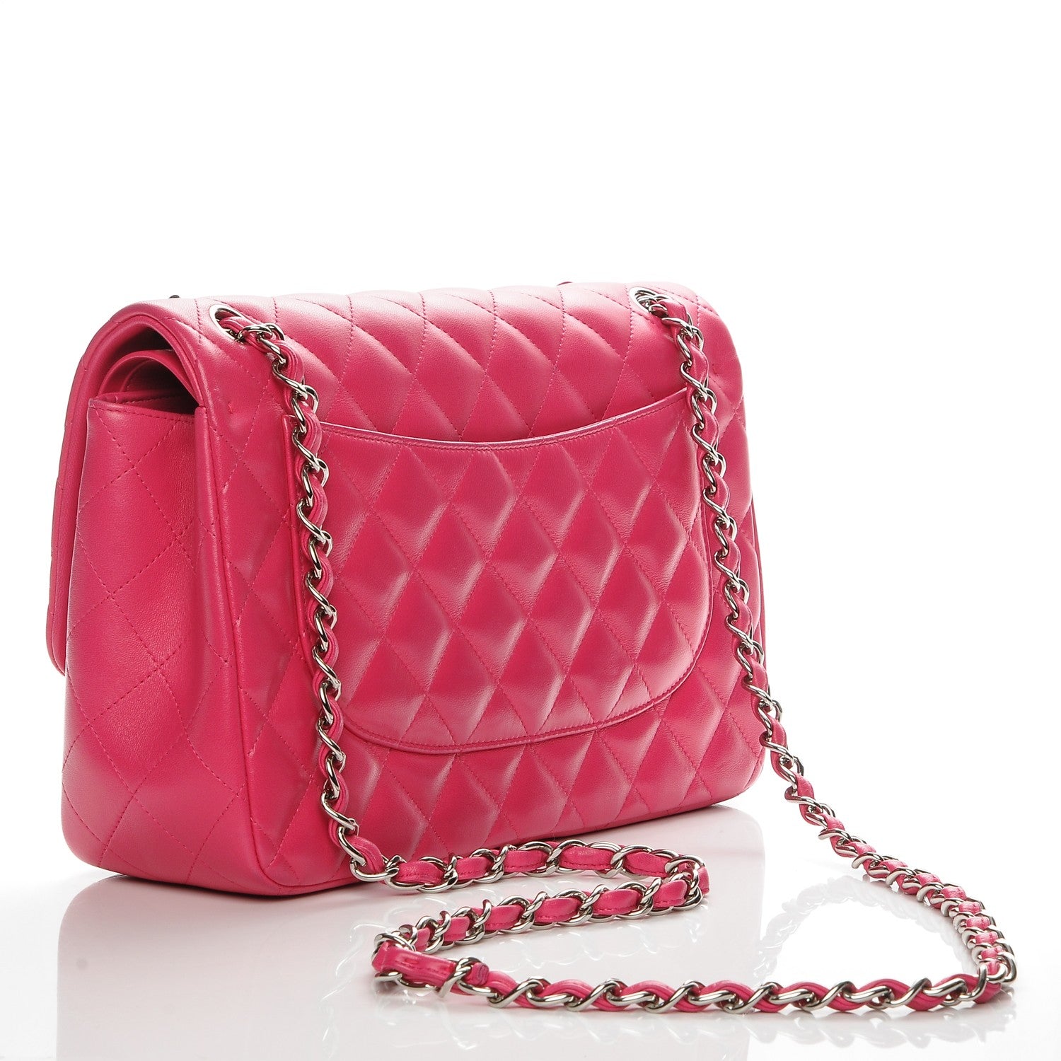Chanel Lambskin Quilted Jumbo Double Flap Dark Pink 3 of 7