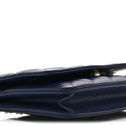 Chanel Caviar Quilted Wallet on Chain WOC Navy Blue 10 of 11