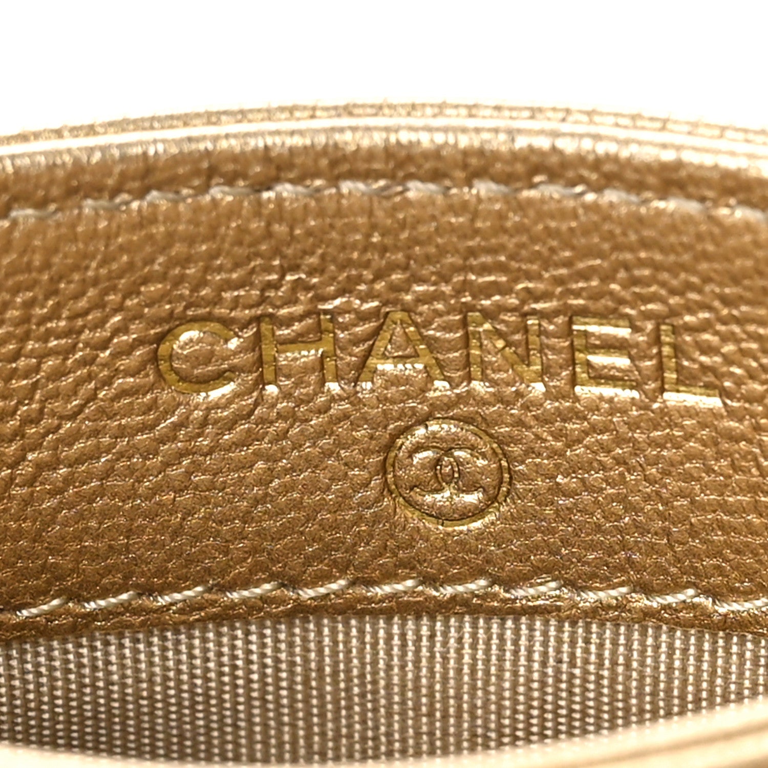 Chanel Metallic Lambskin Quilted Chanel 19 Card Holder Gold 6 of 10