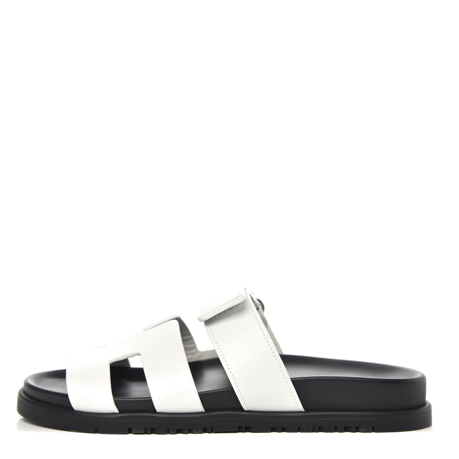 Hermes Calfskin Womens Chypre Sandals 37 White 1 of 9