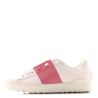 Valentino Garavani Calfskin Rockstud Untitled Open Sneakers 40 White Black 1 of 10