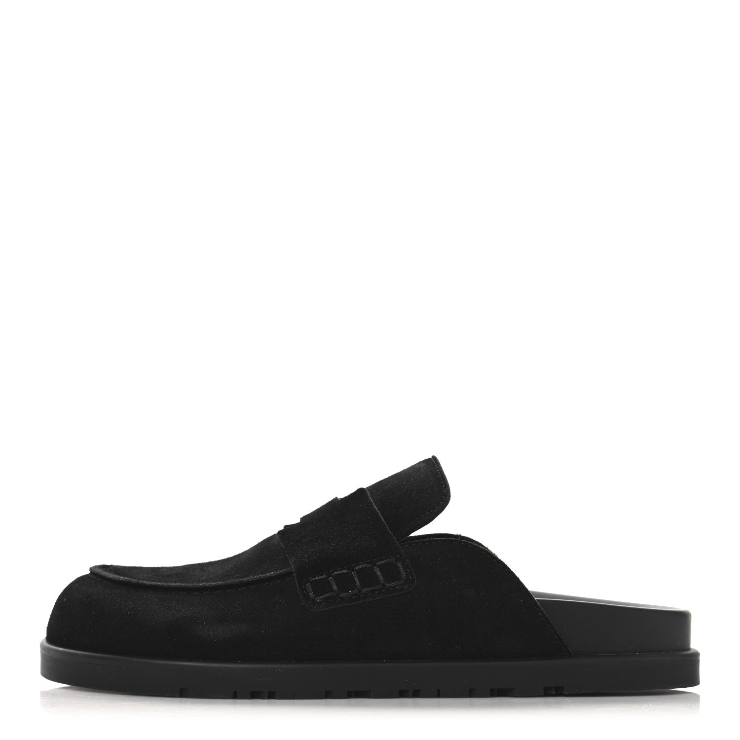 Hermes Suede Calfskin Go Mules 36 Black 1 of 10