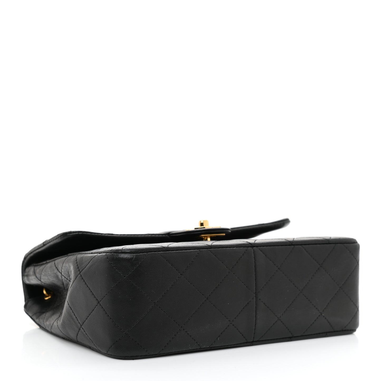 Lambskin Quilted Mini Square Flap Bag Black