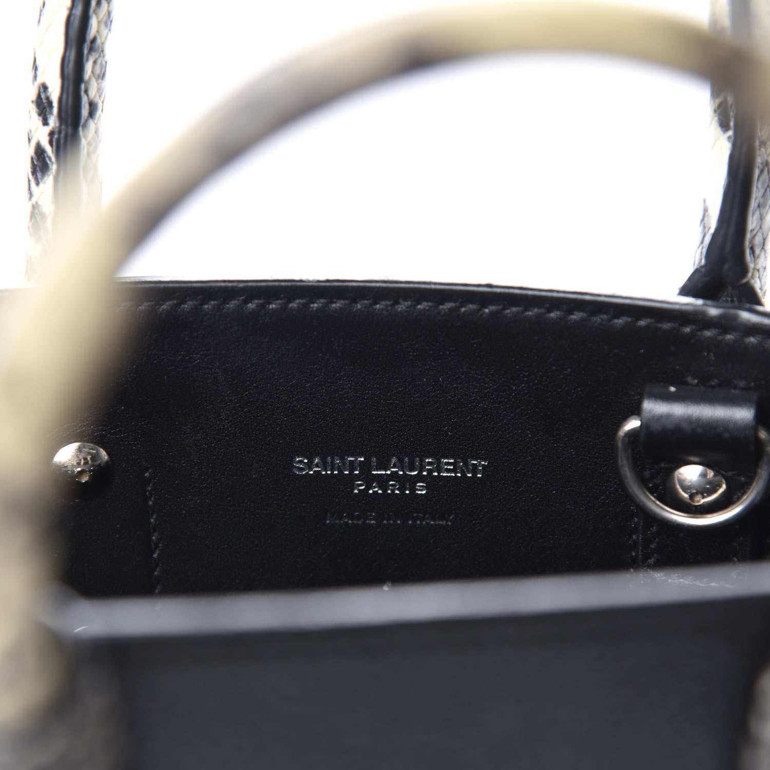 Saint Laurent Grained Calfskin Python Embossed Nano Sac De Jour Black 9 of 10