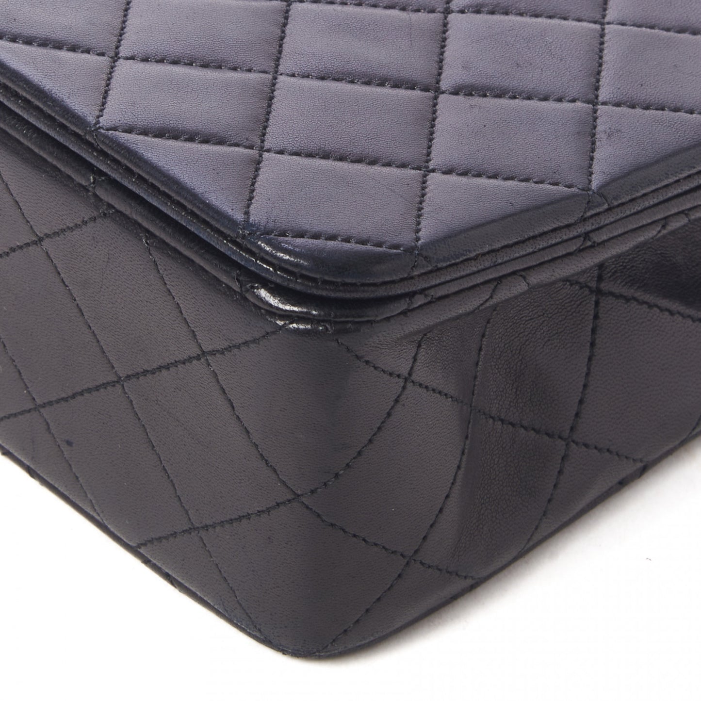 Lambskin Quilted Small Single Flap Black