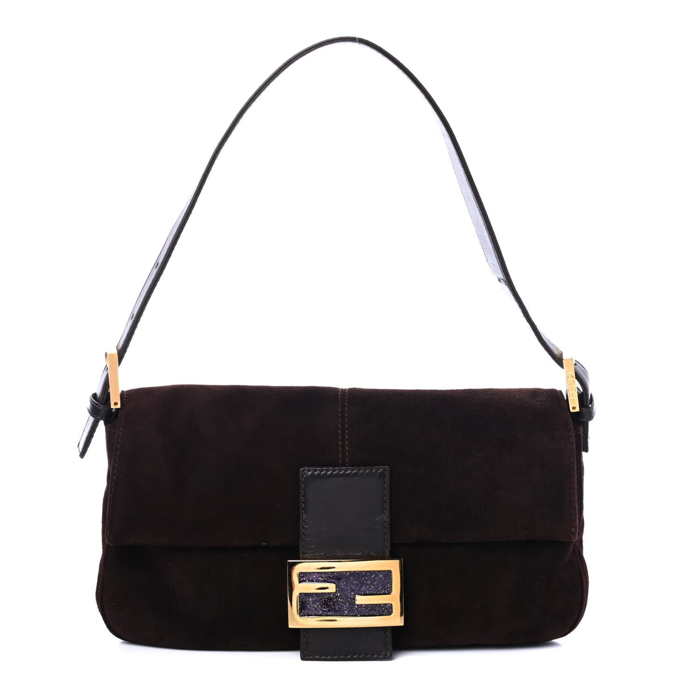 Suede Baguette Dark Brown