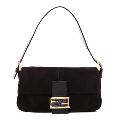 Fendi Suede Baguette Dark Brown 1 of 4