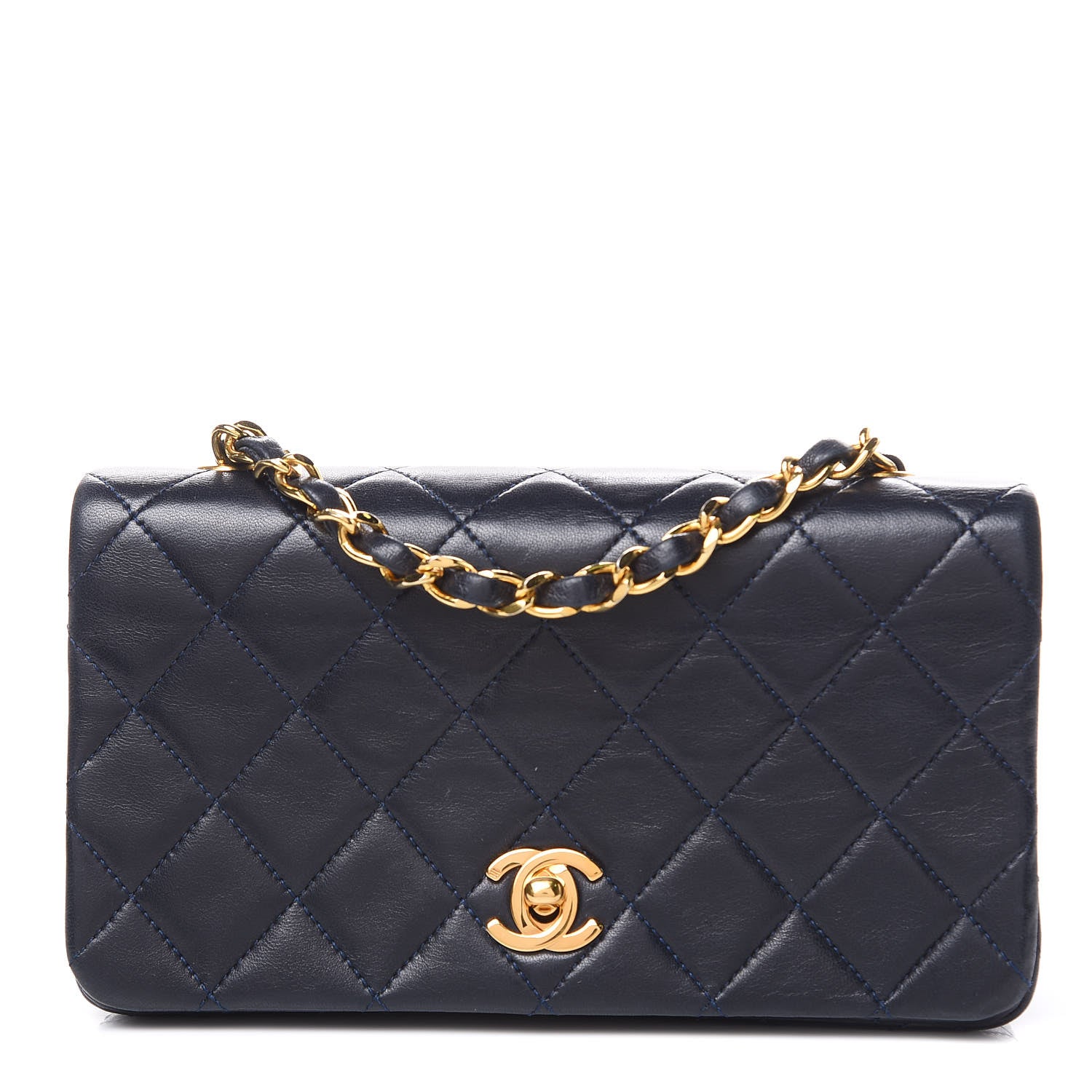 Chanel Lambskin Quilted Mini Flap Navy 1 of 10