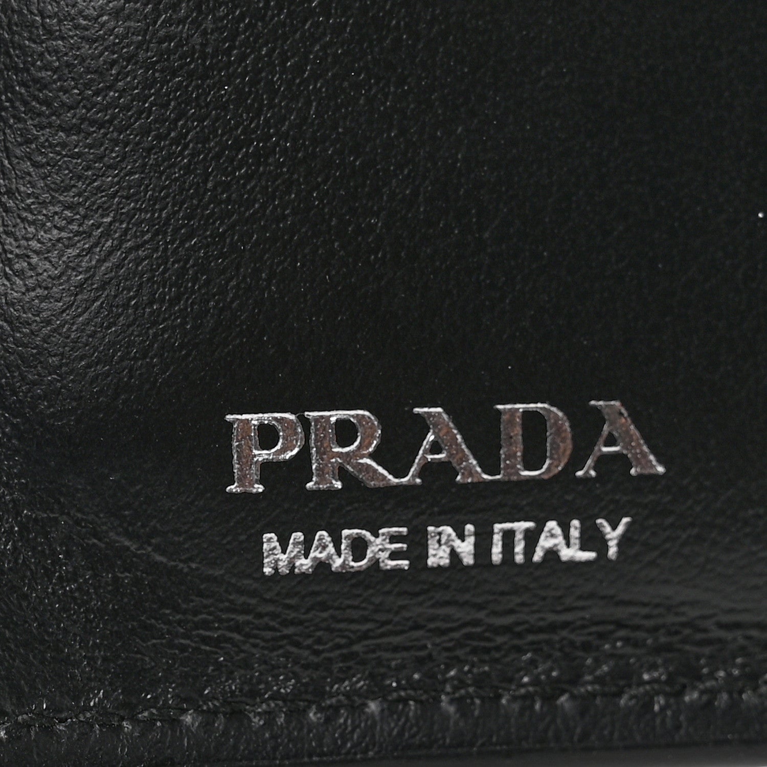 Prada Vitello Daino Triangle Bi-Fold Card Holder Wallet Black 6 of 7