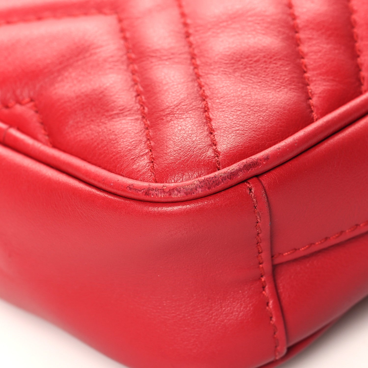 Gucci Calfskin Matelasse Mini GG Marmont Crossbody Bag Hibiscus Red 10 of 15