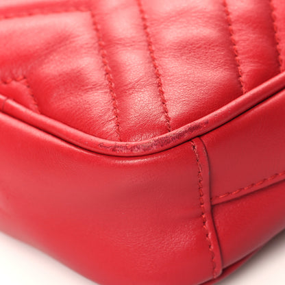 Gucci Calfskin Matelasse Mini GG Marmont Crossbody Bag Hibiscus Red 10 of 15