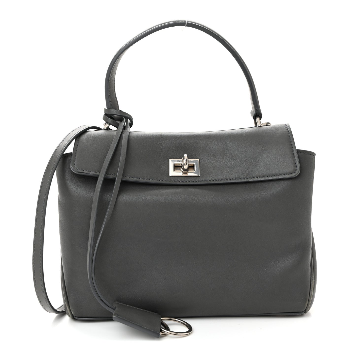 Natural Smooth Calfskin Mini Rodeo Top Handle Handbag Grey