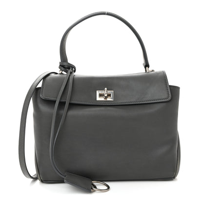 Balenciaga Natural Smooth Calfskin Mini Rodeo Top Handle Handbag Grey 1 of 12