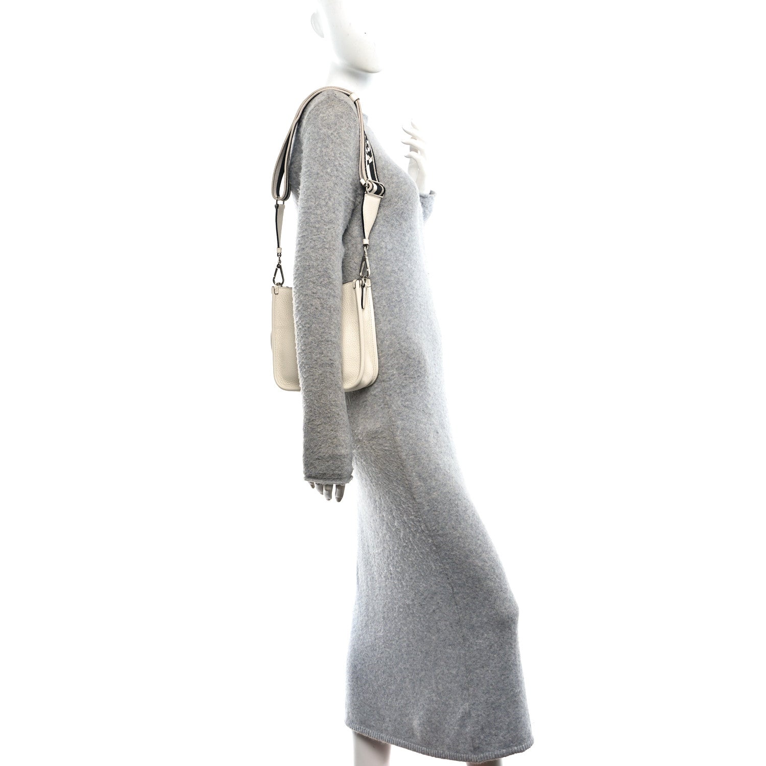Prada Vitello Daino Soft Mini Hobo Messenger Bag White 2 of 9