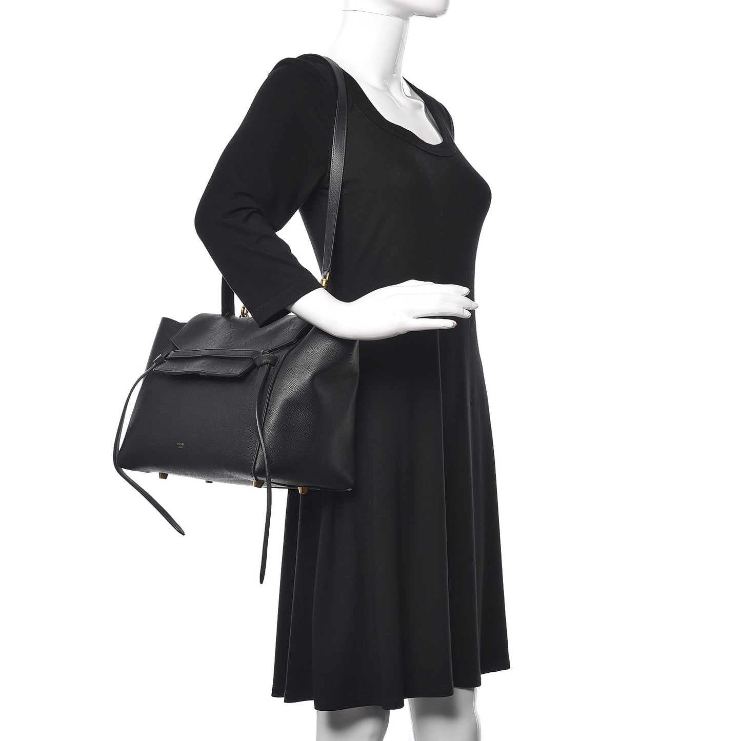 Grained Calfskin Mini Belt Bag Black
