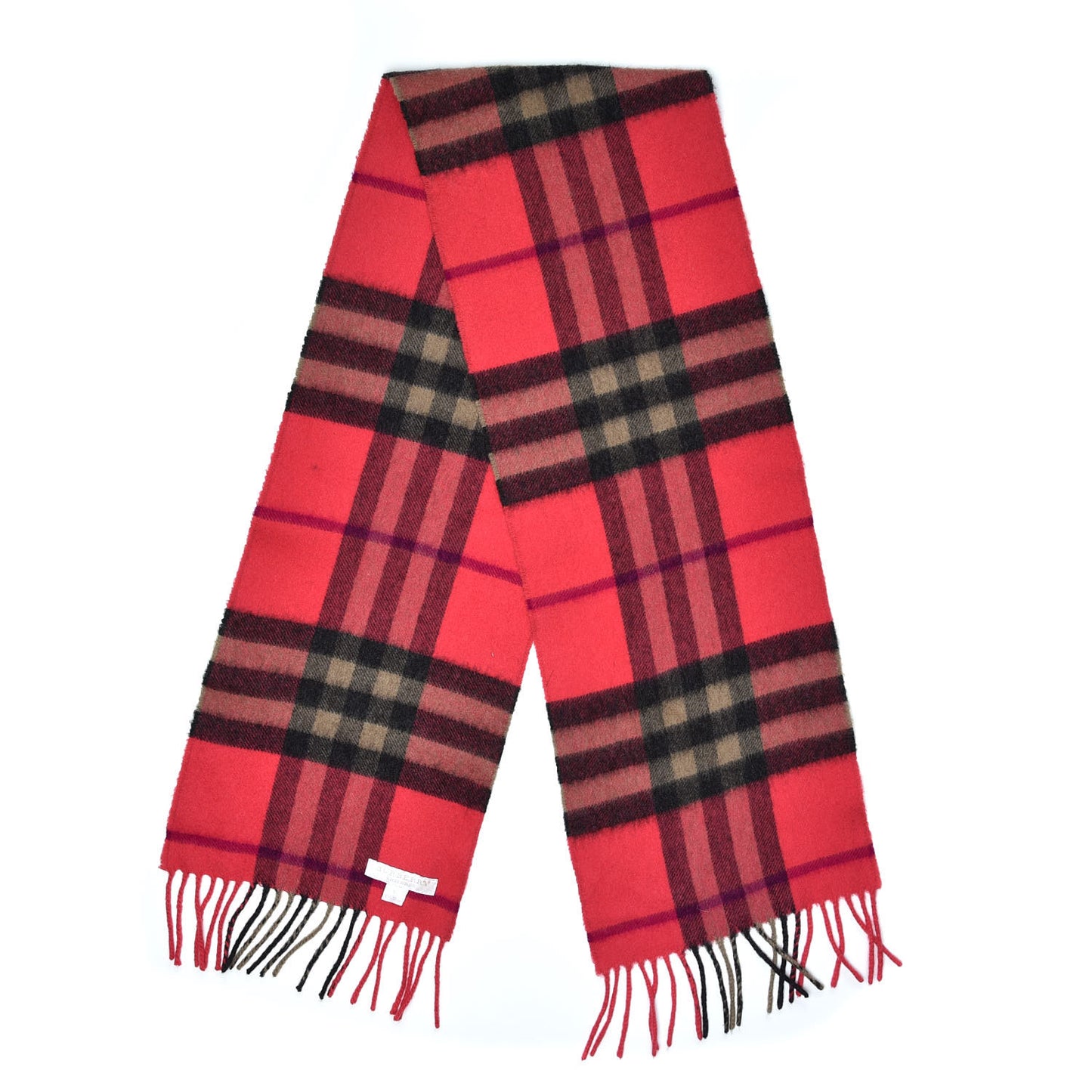 Children's Cashmere Check Scarf Pink