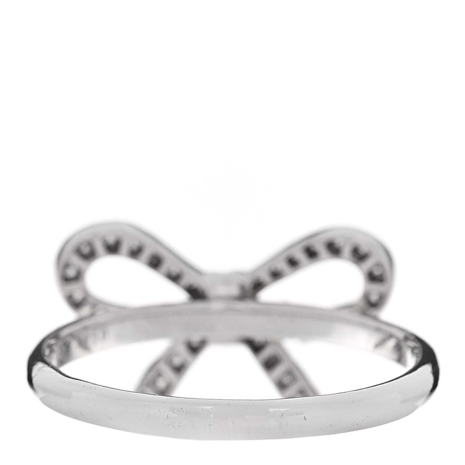 Tiffany Platinum Diamond Bow Ring 53 6.5 3 of 4