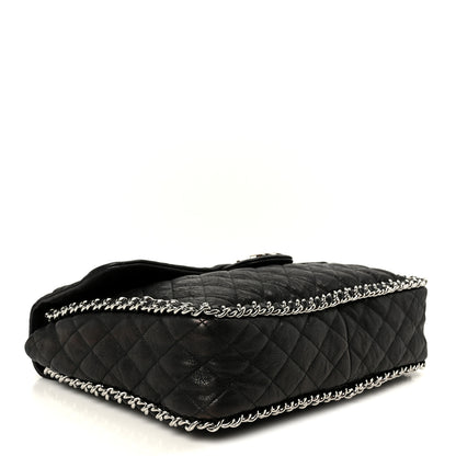 Chanel Washed Lambskin Quilted Maxi Chain Around Flap Black 4 of 10