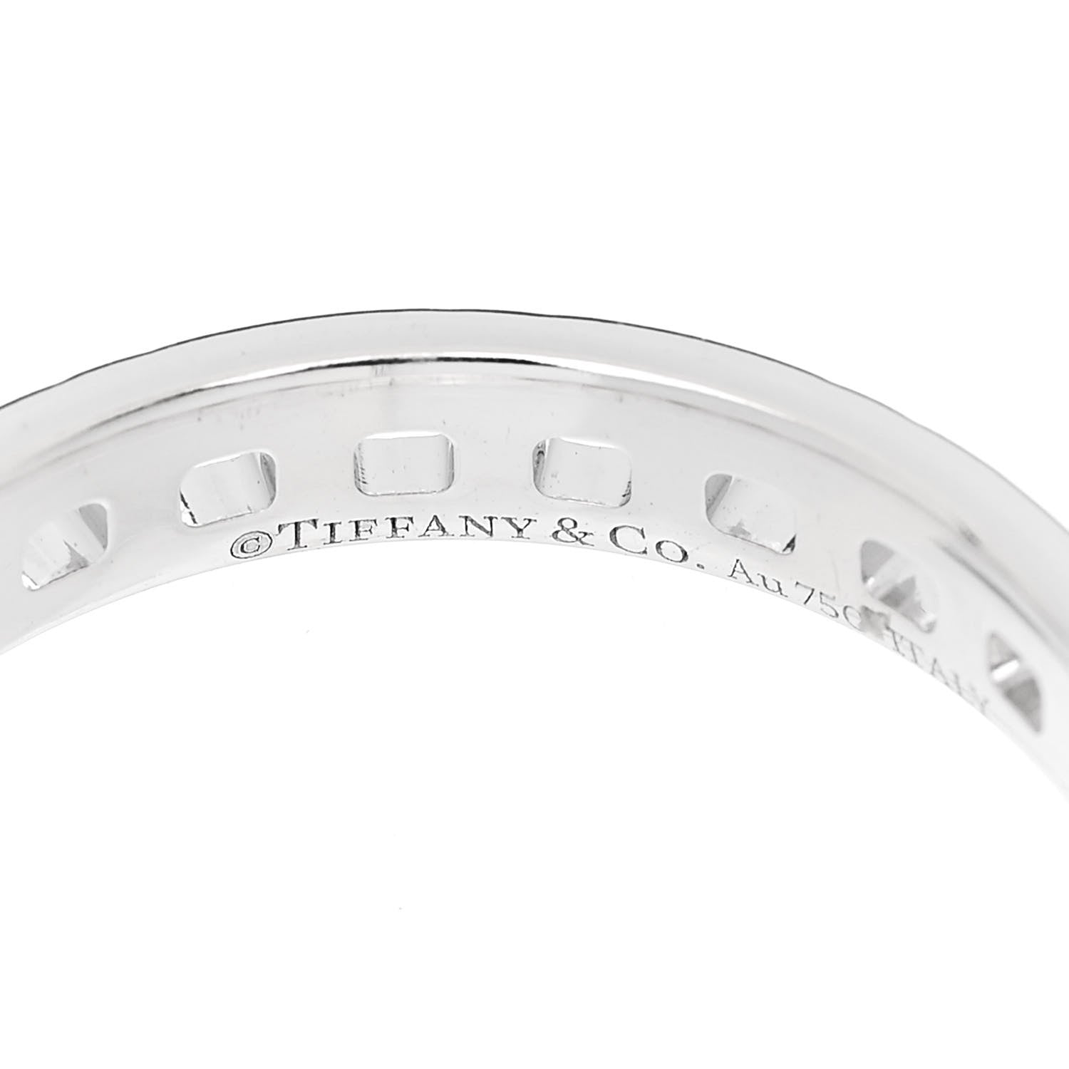 Tiffany 18K White Gold Narrow T True Band Ring 53 6.5 4 of 4