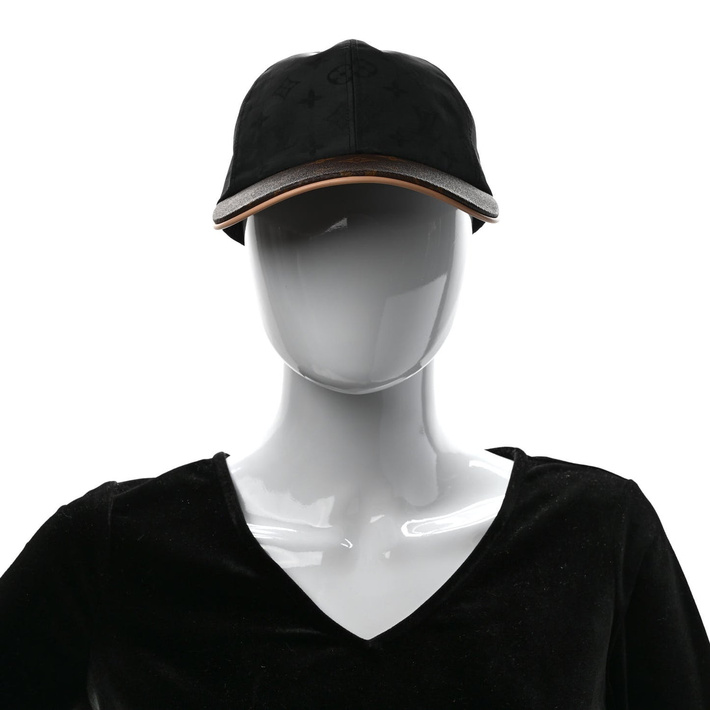 Polyester Silk Monogram LV Get Ready Cap M Black