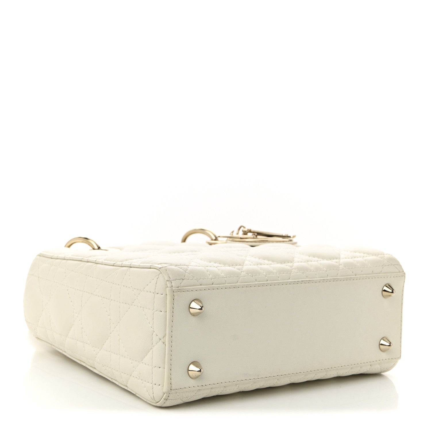 Christian Dior Lambskin Cannage Small Lady Dior White 4 of 10