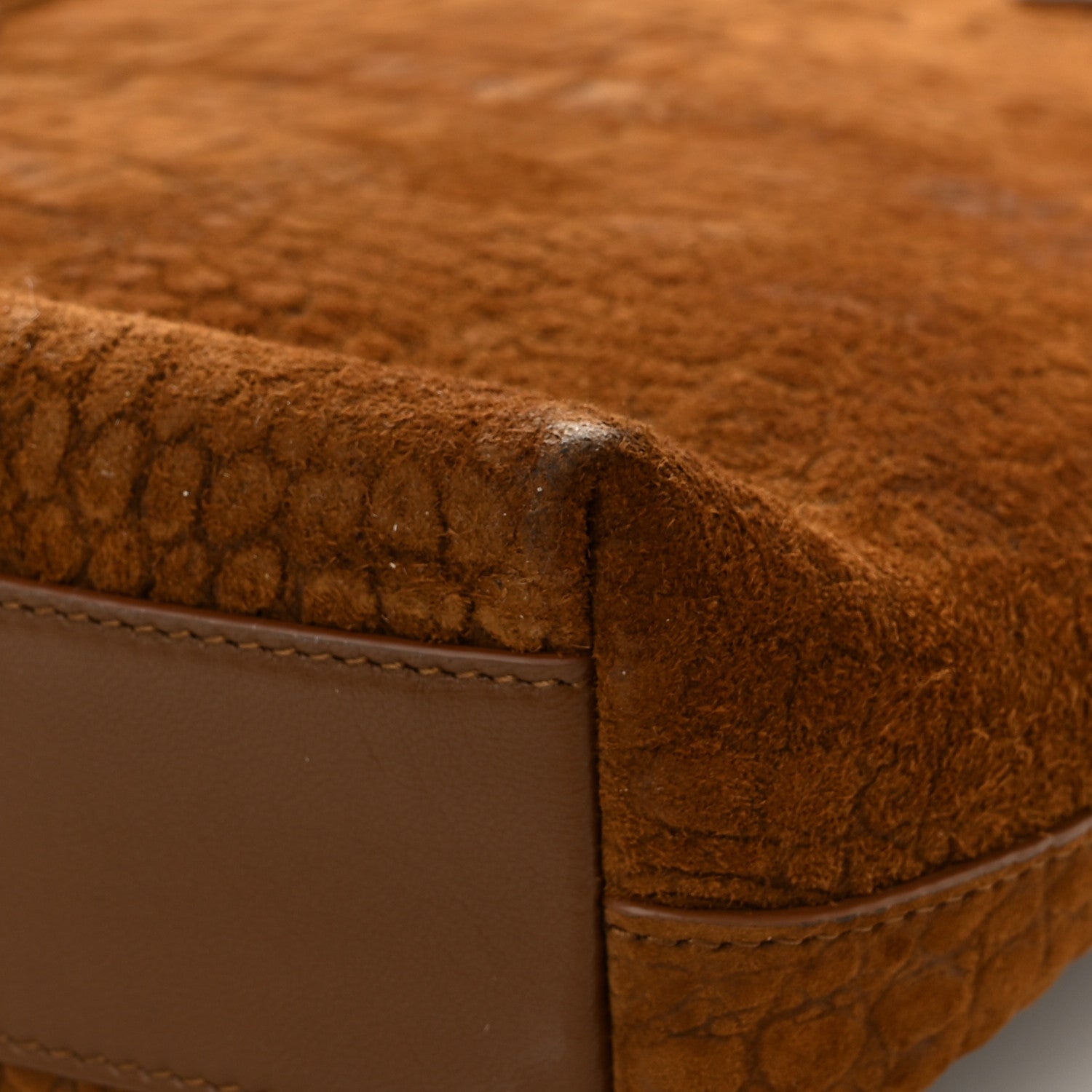 Saint Laurent Crocodile Embossed Suede Toy Shopping Tote Tan 10 of 10