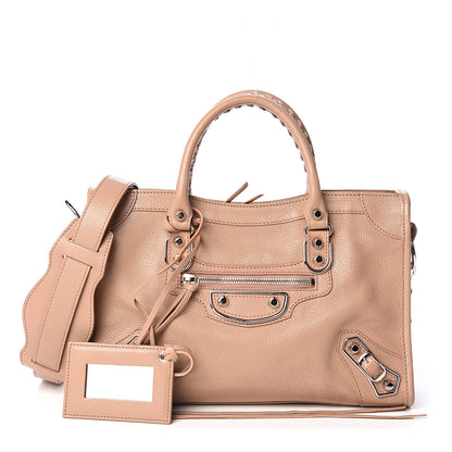 Balenciaga Shiny Goatskin Silver Metallic Edge Hardware S City Rose Des Sables 1 of 9