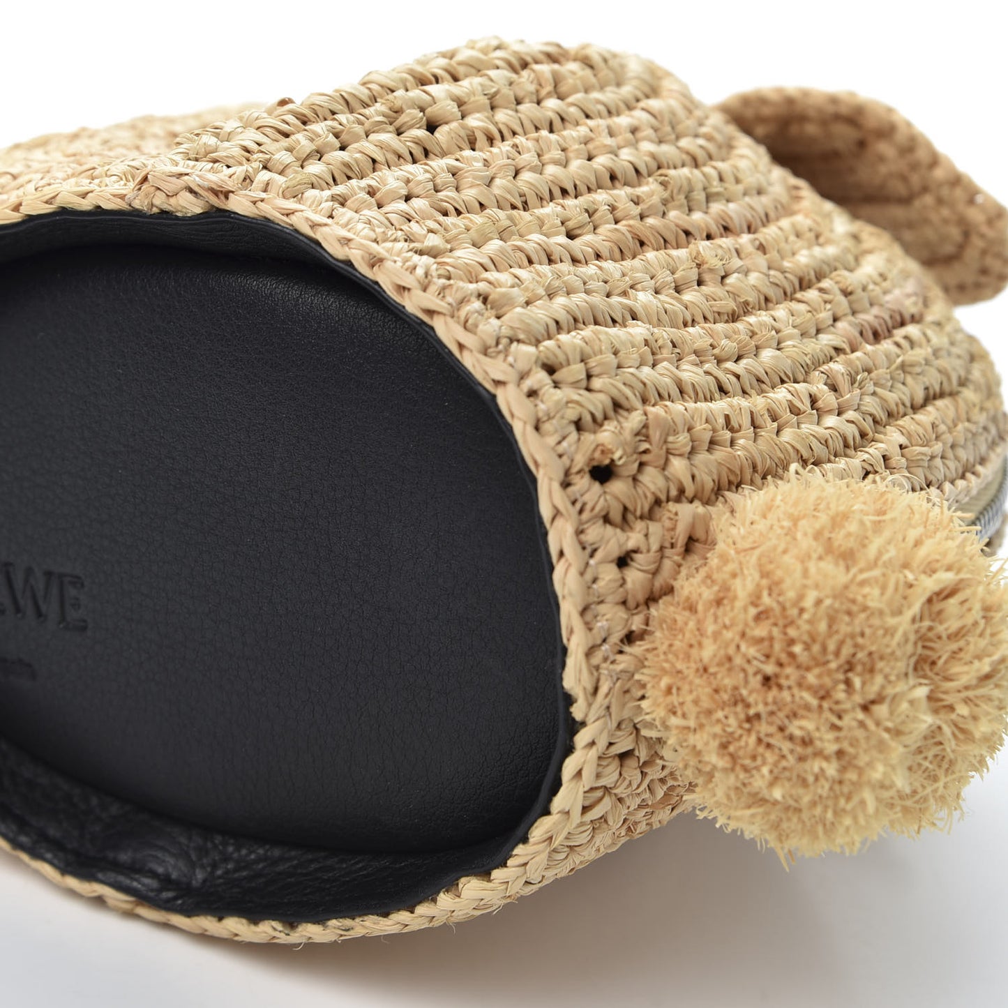 Raffia Mini Bunny Crossbody Bag Natural Tan