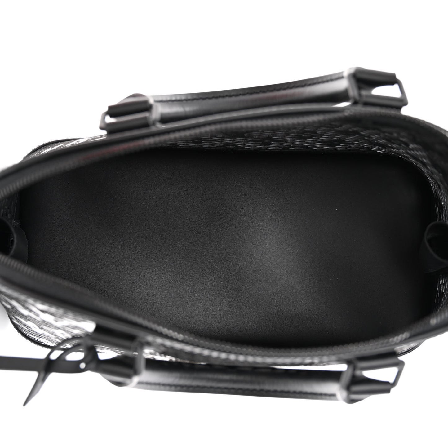 Patent Calfskin Laced Monogram Alma PM Black