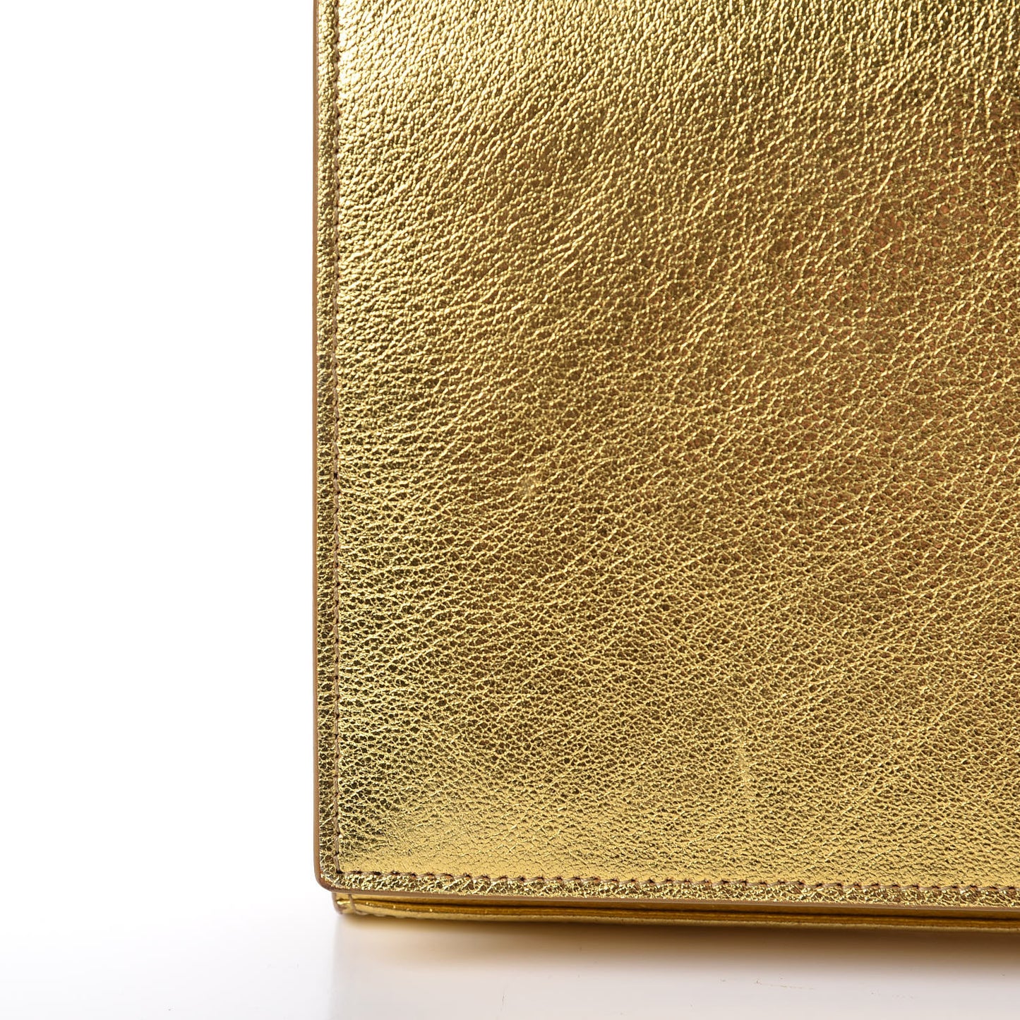 Metallic Calfskin Monogram Chain Wallet Gold