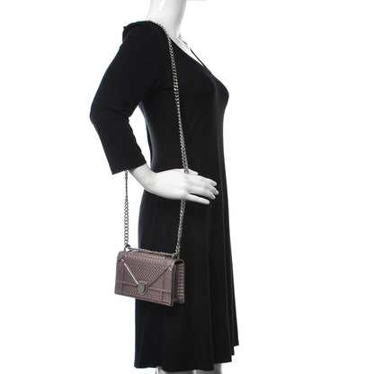 Christian Dior Metallic Patent Micro-Cannage Mini Diorama Flap Bag Pink 2 of 8