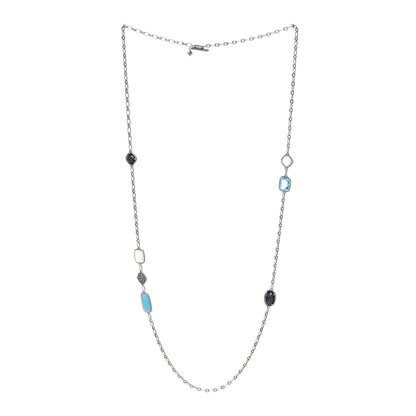 David Yurman Sterling Silver Multi Gemstone Chatelaine Station Necklace 2 of 3