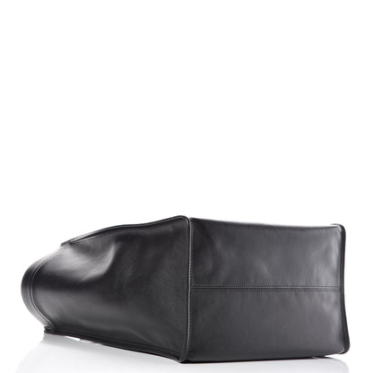 Balenciaga Calfskin Printed Logo Small Market Shopper Tote Black 4 of 9