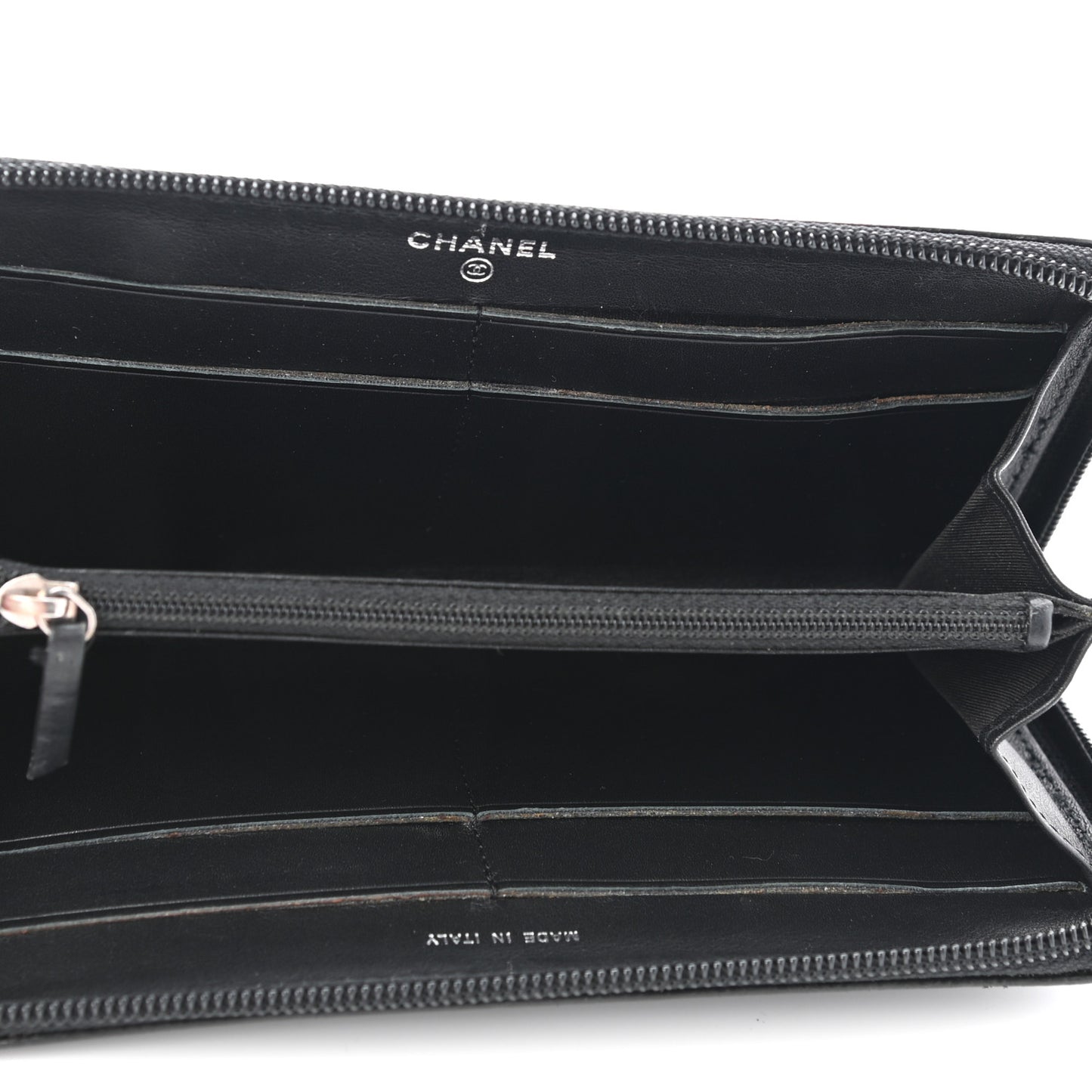 Caviar Large Timeless CC Zip Around Wallet Black