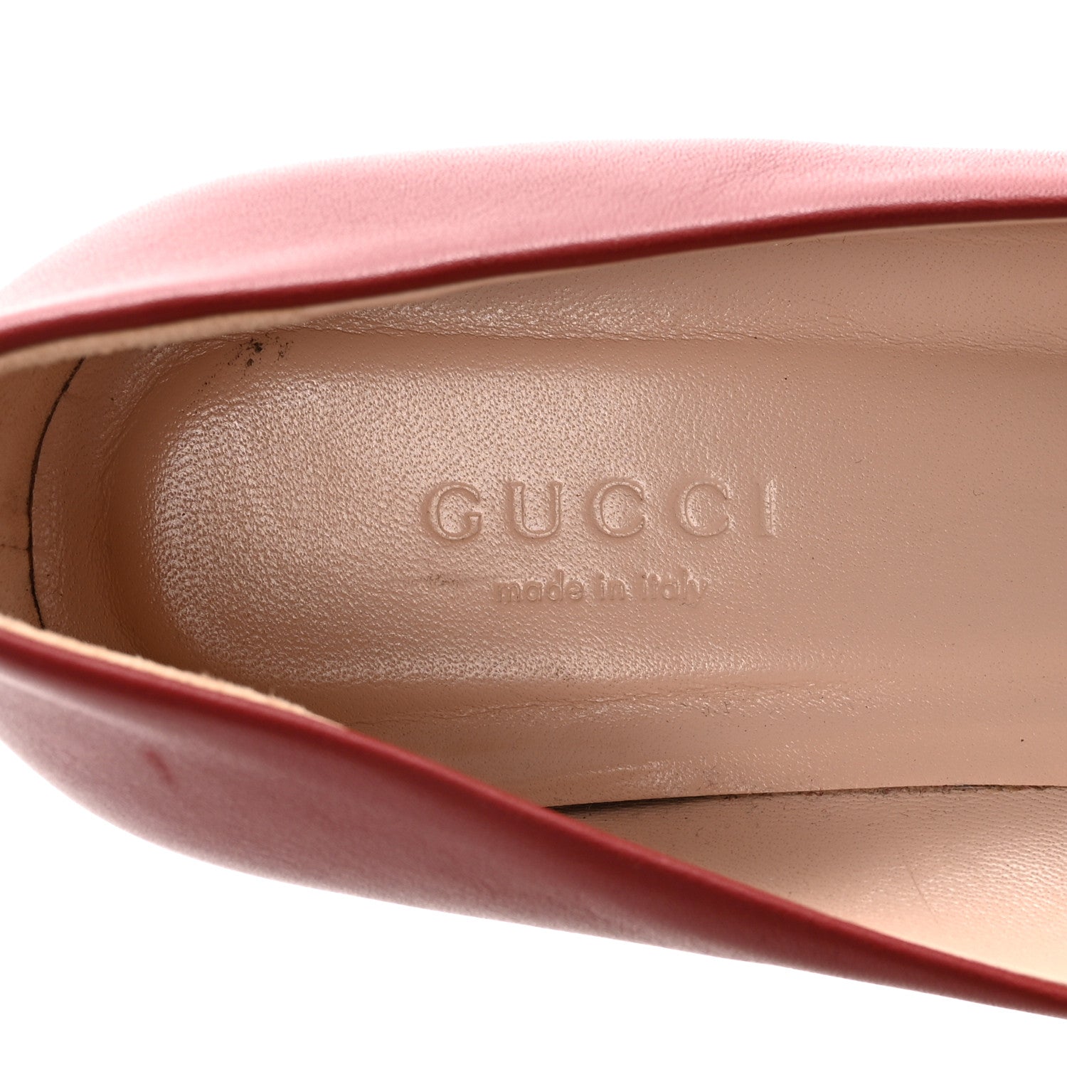 Gucci Calfskin Horsebit Ballerina Flats 35.5 Red 8 of 9