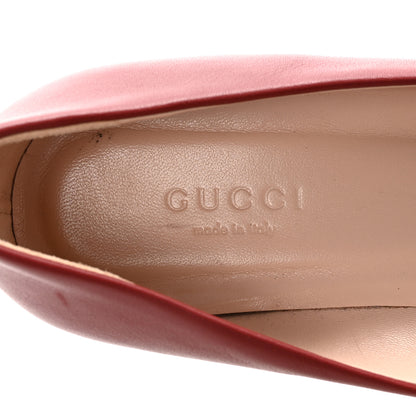 Gucci Calfskin Horsebit Ballerina Flats 35.5 Red 8 of 9
