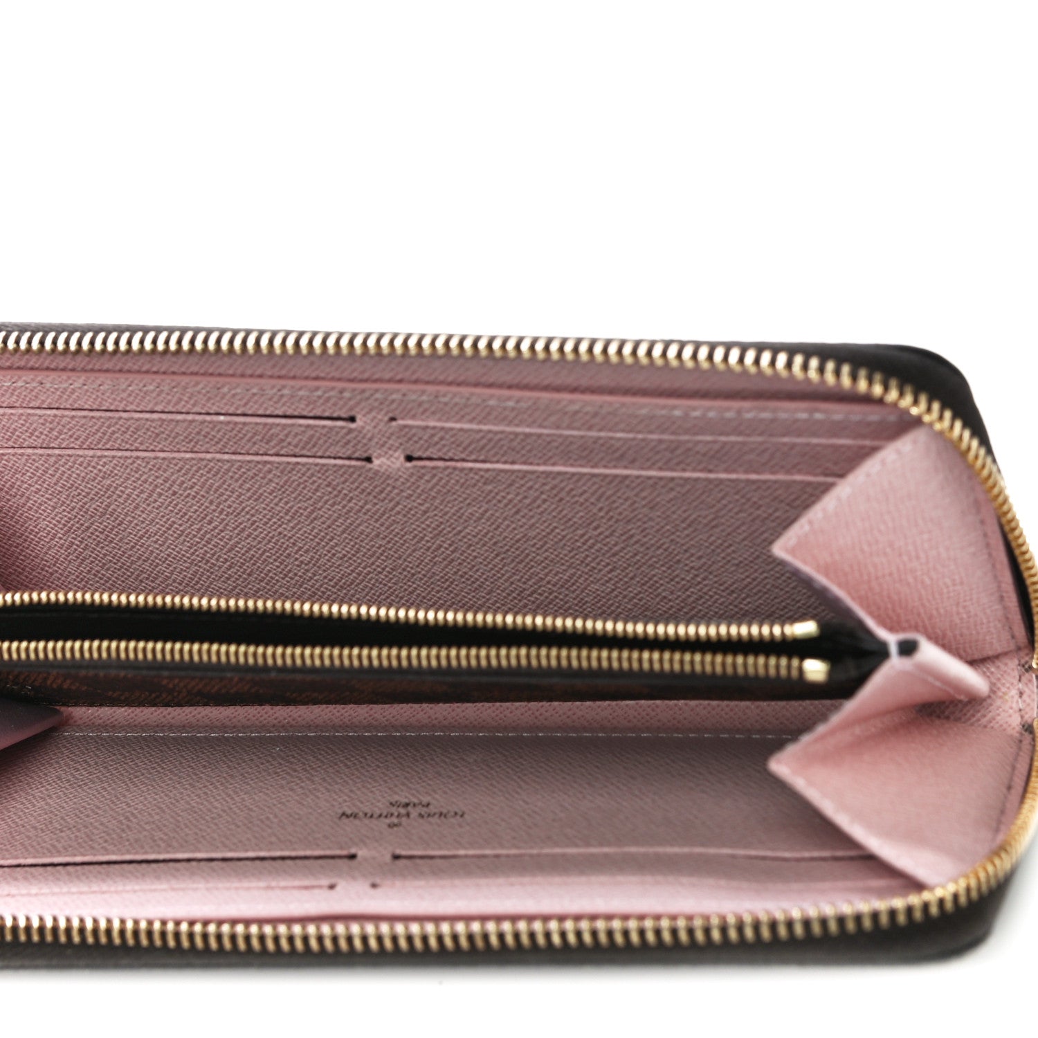Louis Vuitton Damier Ebene Clemence Wallet Rose Ballerine 5 of 9