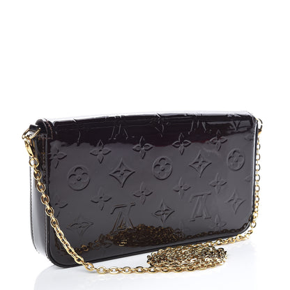 Louis Vuitton Vernis Pochette Felicie Chain Wallet Amarante 4 of 10