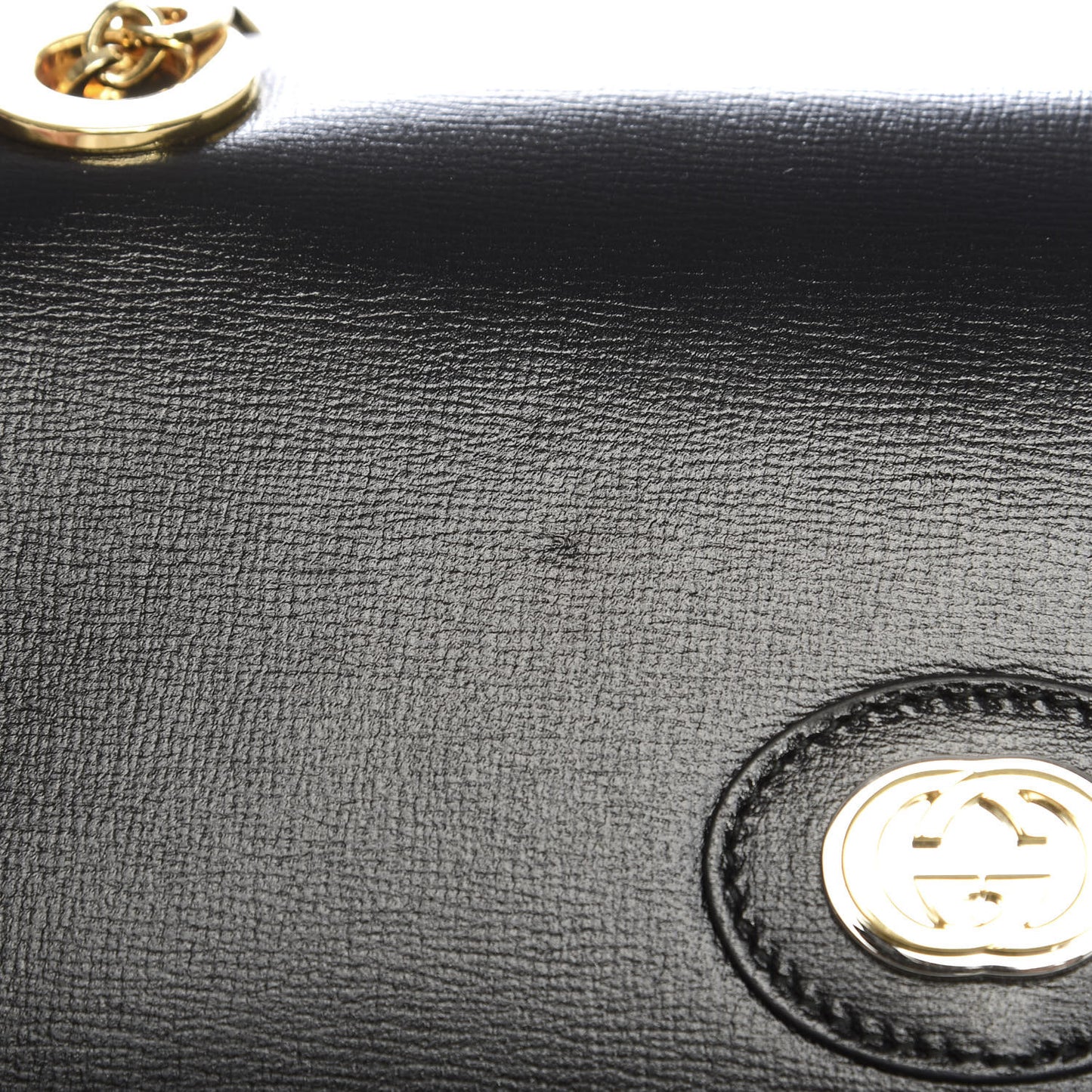 Azalea Calfskin Small Marina Chain Shoulder Bag Black