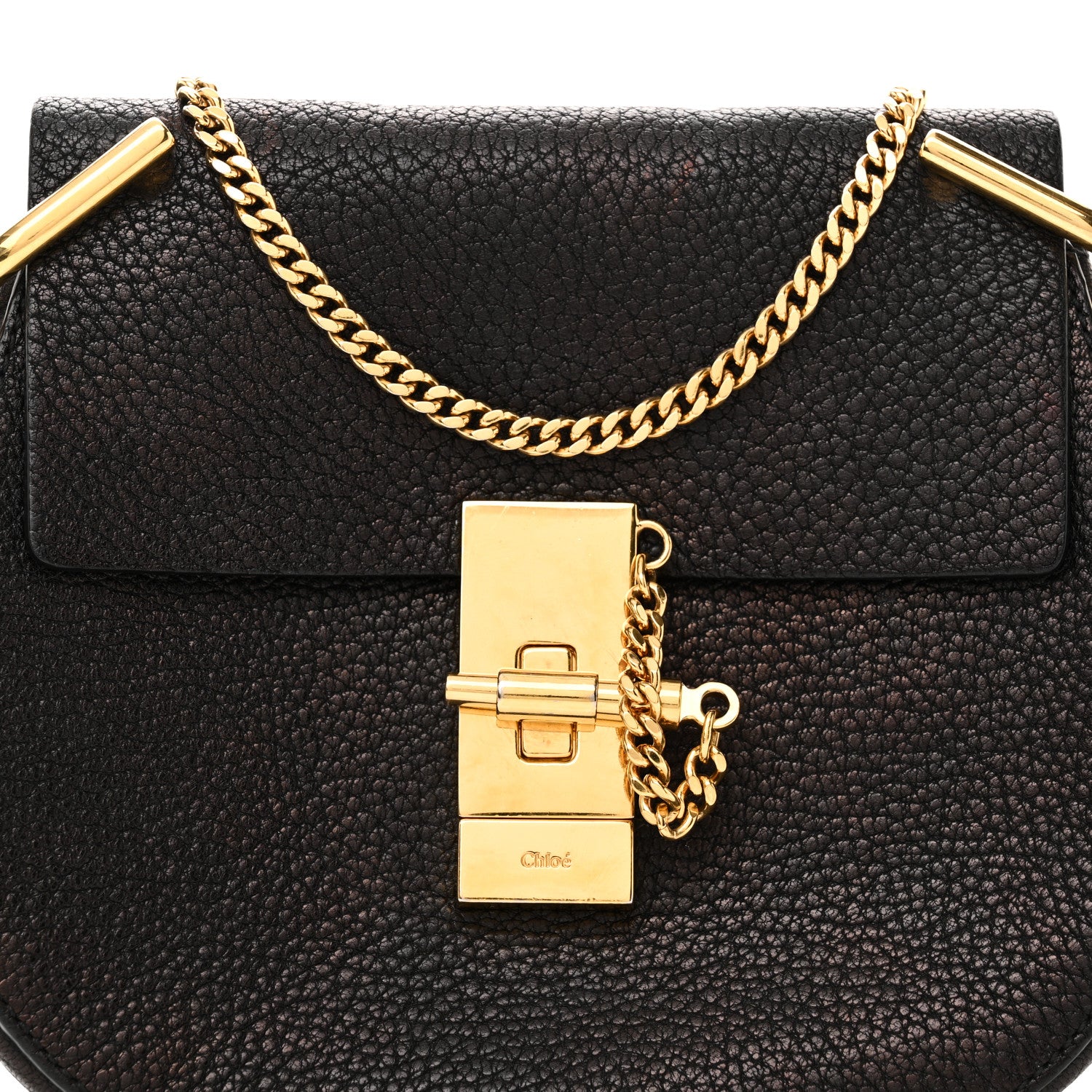 Chloe Grained Lambskin Mini Drew Shoulder Bag Black 7 of 9