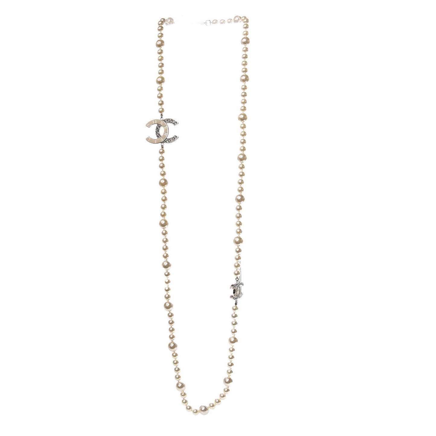 x Pharrell Williams Pearl Crystal CC Necklace Gold