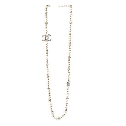 Chanel x Pharrell Williams Pearl Crystal CC Necklace Gold 3 of 6