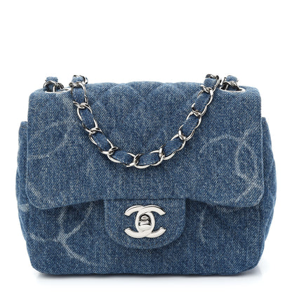 Chanel Denim CC Quilted Mini Square Flap Blue 1 of 9